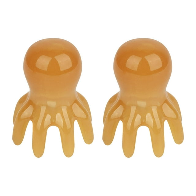 Masajeador de cuero cabelludo con forma de pulpo, ligero, de resina, para relajación facial, portátil, manual L