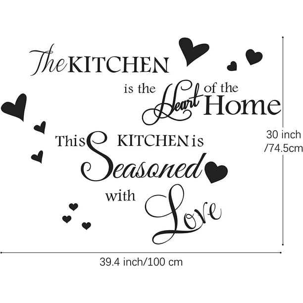 HHHC Cuisine Stickers Muraux Acrylique Cuisine Lettre avec Amour