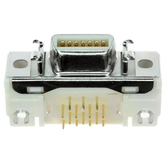 10214-55G3VC Connector Receptacle 14 Position Panel Mount, Through Hole, Right Angle Solder