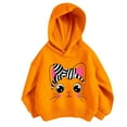 thumbnail image 2 of SGFCWSX Girls Fleece Sweatshirt Thermal Sweatshirts Kids Fashion Print Hoodies Orange Size 6 Years, 2 of 3