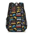 thumbnail image 2 of Game Controller Black Pattern Backpack for School, Cute School Bag with Adjustable Shoulder Straps and Padded Back, 16.9"x12.6"x5.9", 2 of 5