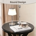 thumbnail image 3 of Round End Table 24'' High Side Table with Cross Legs, Modern Accent Bedside Table for Living Room, Balcony, Bedroom or Small Spaces, Black, 3 of 7