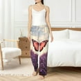 thumbnail image 4 of Salouo Butterfly Over Lavender Print Women's Pajama Pants Casual Loose Sweatpants PJs Flowy Pants Drawstring Palazzo for Women Wide Leg Pants Lounge Pajama -Small, 4 of 8