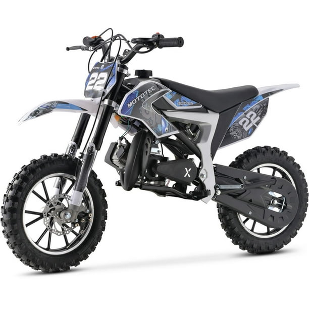 MotoTec 50cc Demon Kids Gas Dirt Bike 2Stroke Motorcycle Pit Bike Blue