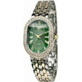 thumbnail image 1 of Women Vintage Gold Rome Watch Oval Case Adjustable Stainless Steel Watch Band Waterproof Analog Quartz Watch,Green, 1 of 6