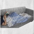 thumbnail image 6 of Geometric Soft Flannel Fleece Throw Blanket, Old Worn out Greek Mosaic Pattern Antique Historical Round Tile Artwork, Cozy Plush for Indoor and Outdoor Use, 60" x 80", Pale Blue, by Ambesonne, 6 of 6