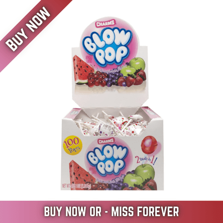 Charms Blow Pops Lollipops Assorted Mix, 100 Count Bag