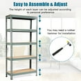 thumbnail image 4 of Costway 3PCS 5-Tier Metal Storage Shelves 60''Adjustable Shelves Gray, 4 of 12