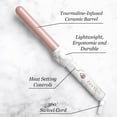 thumbnail image 5 of FoxyBae White Marble Rose Curling Wand - Ceramic Tourmaline Technology - Hair Curler with Negative Ions - Professional Salon Grade Hair Styling Tool (25mm), 5 of 7