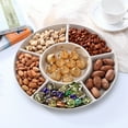 thumbnail image 6 of Candy and Nut Serving Container, Appetizer Tray, 6 Compartment Round Plastic Food Storage Lunch Organizer, Divided Christmas Keto Snack Plate, Dish Platter, 6 of 8