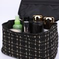 thumbnail image 3 of Bolsa de cosméticos de 3 piezas con cierre de cremallera, bolsa de maquillaje de viaje de tweed, negra para mujeres y niñas Cgtredaw Para estrenar, 3 of 8