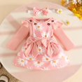 thumbnail image 6 of CAICJ98 Newborn Baby Girl Clothes Fall Winter Overall Dress Outfits Long Sleeve Ribbed Romper Top Infant Skirt Set (Red,3-6 Months), 6 of 6
