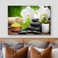 thumbnail image 3 of wall26 Canvas Print Wall Art White Orchid Flowers Meditation Zen Yoga Massage Pebble Nature Wilderness Photography Realism Landscape Colorful Multicolor for Living Room, Bedroom, Bathroom - 12"x, 3 of 5