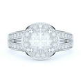 thumbnail image 2 of Sterling Silver Split Shank 1CT Simulated Round Brilliant Cut Diamond Halo Promise Engagement Ring (9), 2 of 6
