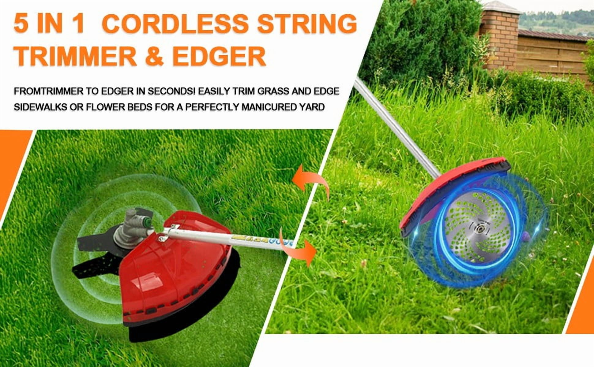 YNCE Gas Weed Eater, 5 in 1 Multifunctional Cordless Hedge Trimmer String Trimmer 52cc 2 Stroke 8500Rpm Brush Cutter Garden Tool