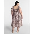 thumbnail image 2 of Terra & Sky Women’s Plus Midi Dress with Short Flutter Sleeves, Sizes 0X-5X, 2 of 4