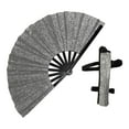 thumbnail image 3 of Plegable Glitter no Kung Fu Fan 13 pulgadas Radio para club de baile Ligero Plateado, 3 of 8