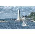thumbnail image 3 of DeLuca, Pat 14x11 Black Modern Framed Museum Art Print Titled - New London Harbor Lighthouse, 3 of 5