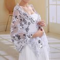 thumbnail image 3 of New Bride Wedding Dress Women Cheongsam Shawl White Lace Embroidered Sequins Lon, 3 of 6