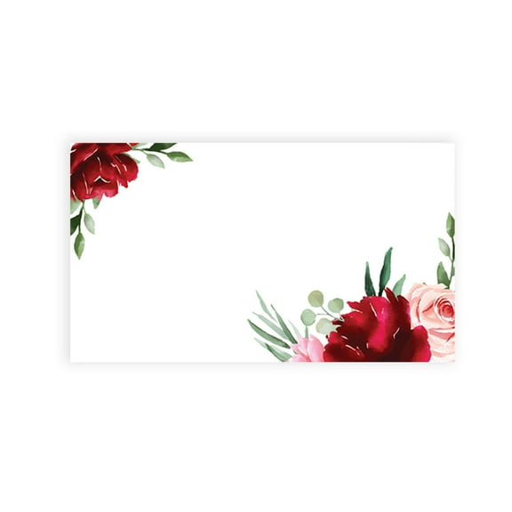 Koyal Wholesale Burgundy Blush Greenery Place Cards for Wedding Party Tables, Seating Place Cards for Holders, 60 Pack