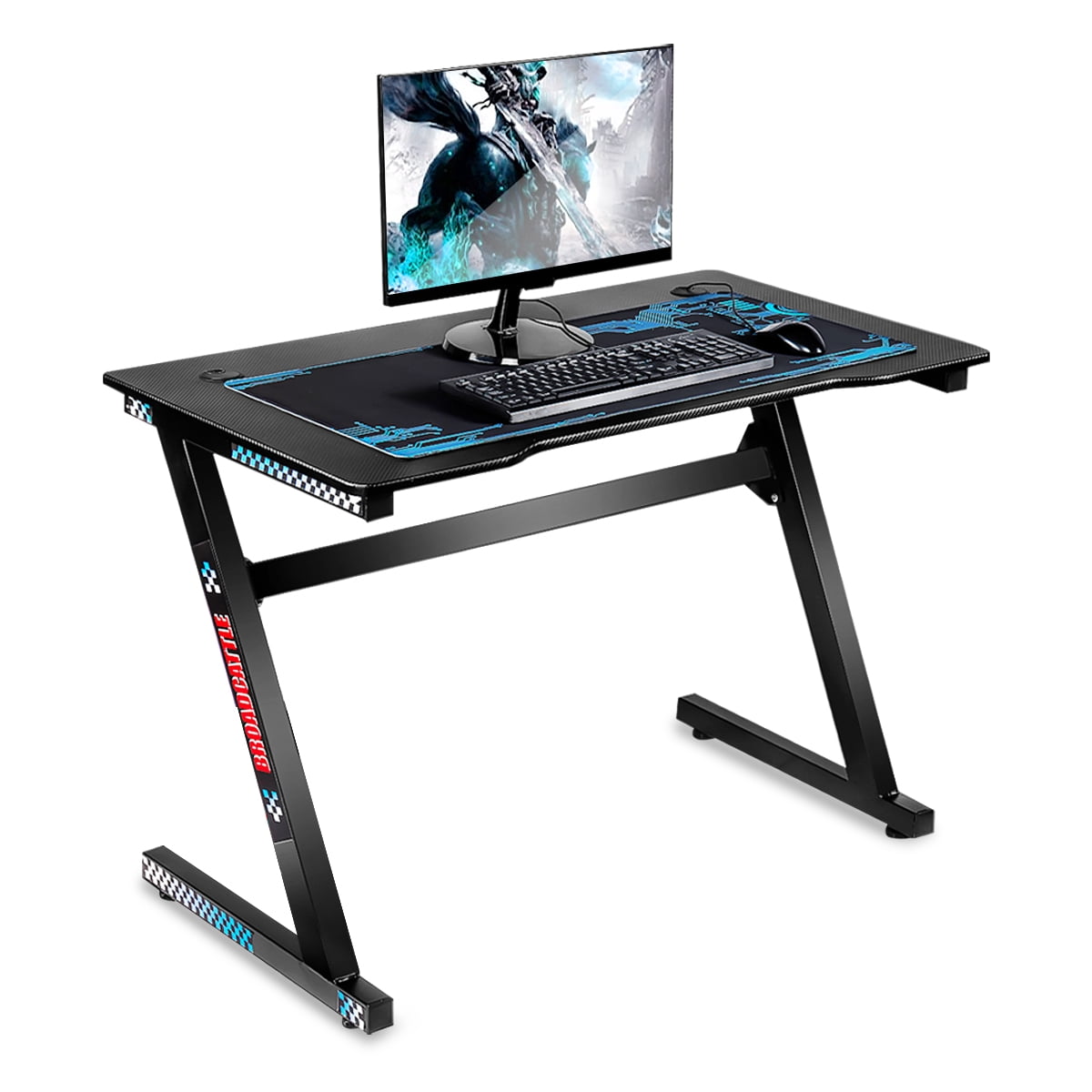ElegiantInc Gaming Desk 43" Z Shaped PC Gaming Table Home Computer Desk