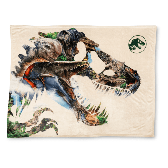 Jurassic World Rebirth Kids Cozy Throw 46 in x 60 in – Soft Fluffy Plush for Couch, Bed & Travel, Collectible Gift, 100% Officially Licensed Product by Franco