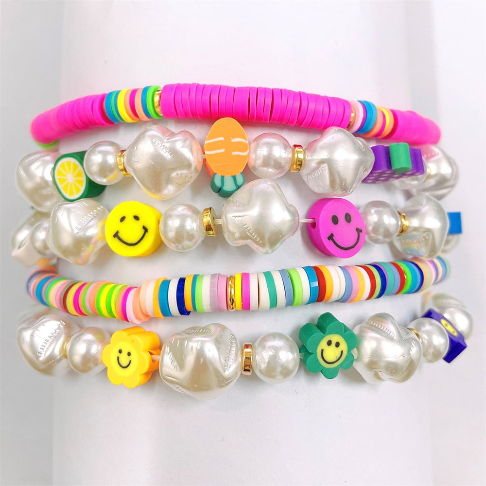 ZZLWAN Preppy Heishi Beaded Bracelets For Girls: Stackable Aesthetic Clay  Bead Bracelet For Teen Girls Womens Jewelry - Christmas Brithday Gifts For  6