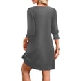 thumbnail image 5 of Fesfesfes Womens Dress Floral Print V Neck Spring Dress Loose Casual Short Sleeve Dress Women Swing Short Dress, 5 of 6