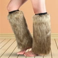 thumbnail image 6 of CYSFASHION Furry Boots for Women Faux Fur Leg Warmers Fluffy Fall Fashion Must Haves Fuzzy Boot Khaki, 6 of 8