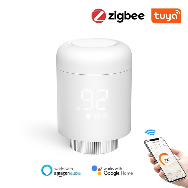 Amdohai Tuya Zigbee Thermostatic Radiator Valves Intelligent Wireless Mobilephone App Control Home Heating Thermostat Temperature Controller
