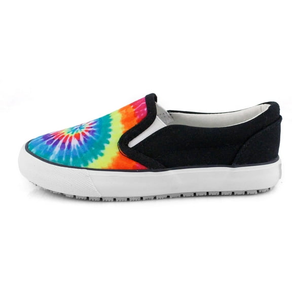Laforst Kids Canvas Slip Resistant Fashion Slip On Sneakers Orange Green Tie Dye