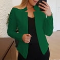 thumbnail image 3 of Dyfzdhu Cropped Blazers for Women Plus Size Fall Winter Long Sleeve Solid Color Suit Jacket Slim Fit Green, 3 of 3