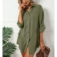 thumbnail image 3 of Chemise Dressfor Women,Women Button Down Lapelle Lady Button Down Casual Robe Manches Courtes Chemise Top-Notch Performance, 3 of 5