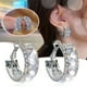 thumbnail image 1 of HomeKingdee C-shaped Zircon Earrings for Women - Full Diamond Round Super Flash Metal Earrings for Girls Gift and Collection, 1 of 7