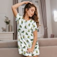 thumbnail image 3 of Naloa Cute Avocado Yoga Print Women Nightgowns,Womens Loungewear,Short Sleeve Sleepwear,Comfy Ladies Nightdress, 3 of 6