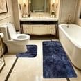 thumbnail image 4 of Juego de alfombrillas de baño de felpa para inodoro y ducha, suaves, absorbentes de agua, antideslizantes, de terciopelo polar, lavables a máquina, de secado rápido, decoración para el suelo del baño, 4 of 6