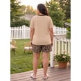thumbnail image 4 of PINKSIR Womens Pajama Sets Plus Size 2 Piece Short Sleeve Shorts Lounge Sets with Pockets, 4 of 8