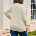 thumbnail image 5 of Women's Plus Size Basic Tee, Round Neck Short Sleeve Oversized Solid Top, Comfortable Summer Staple for Casual Wear or Home, Beige - 4XL, 5 of 5