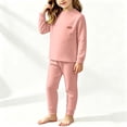 thumbnail image 4 of QSXADF Kid's Fall/Winter Fuzzy Casual Fleece Set Graphic Long Sleeve Tight Letter Thermal Top Pant 2 Piece Set For Home Wear Children Clothing Set, 4 of 6