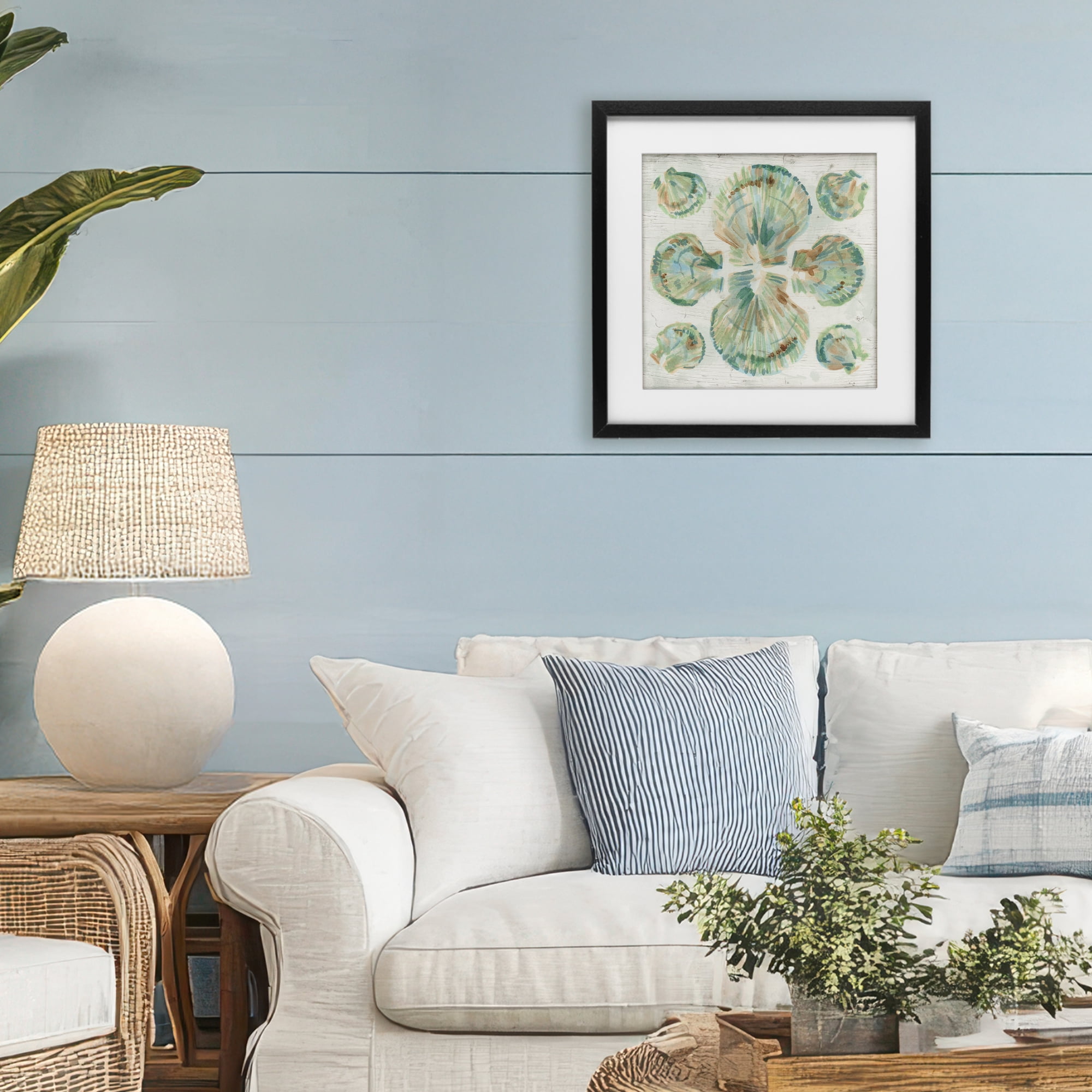 Stupell Industries Saltwashed Shells Symmetry Black Framed Print Under Glass, design by June Erica Vess