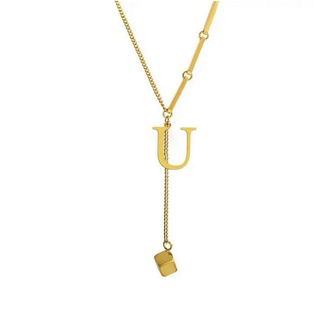Pendentif Alphabet 26 Lettres Mode Collier Initiale Lettre pour Femmes G2T7