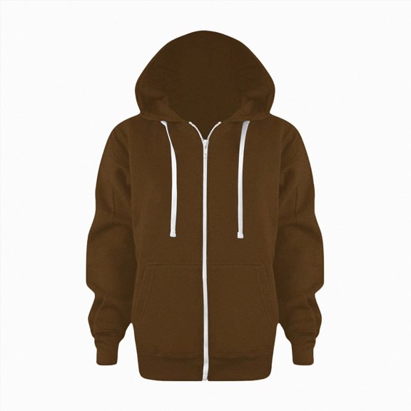 Splozh Toddler Sweatshirt Girl Sweatshirt Solid Color Zip Up Hoodie Long Sleeve Jackets Top Kids Boys Coat,Brown,5-6 Years