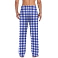 thumbnail image 5 of Tnhcen Men's Plaid Print Elastic Waist Drawstring Two - Pocket Straight - Leg Pajama Pants, Soft 95% Polyester 5% Spandex Loungewear Sleepwear for Men S - 3XL, 5 of 6