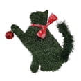 thumbnail image 1 of Corona Navideña Verde Con Gato Y Corona Navideña Para La Puerta Principal Corona De Invierno Con Lazo Rojo Y Agujas Corona Festiva Decoración De Temporada Para La Puerta Principal, La Ventana Y La C, 1 of 7
