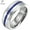 Silver with Blue Eternity Style CZ, variant on Tungsten Carbide Silver Wedding Band w/ Blue or Red Cubic Zirconia Eternity Style w/ Step Edges Tioneer 8mm Ring