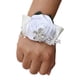 thumbnail image 1 of Inteprter Materiales de tela, ramillete de muñeca de rosa de satén hecho a mano para bodas, flor de muñeca nupcial única para dama de honor Kits de decoración para fiestas N16 blanco, 1 of 6