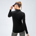 thumbnail image 4 of Women's Quarter Zip Pullover Fleece Lined Jacket Athletic Long Sleeve Workout Running Shirts Mock Neck Top with Thumb Holes, 4 of 11