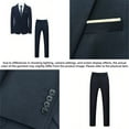thumbnail image 2 of i.Finelong Men's Dark Navy Slim-Fit 2-Piece Suit Set - Professional Business Interview/Job Application Formal Outfit (Jacket & Pants), 2 of 5