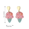 thumbnail image 3 of BNNG Retro School Days Stud Earrings Summer Ice Girly Cute Earrings Pink Ice Fun Acrylic Ear Clips Hammered Metal Hoop Earrings Elegant Minimalist Earrings For Women, 3 of 7