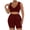 Wine, variant on Sweatsuits for Women Summer Outfits Workout Outfits for Women 2 Piece Ribbed Seamless Crop Tank High Waist Yoga Leggings Sets